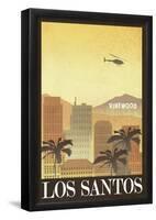 Los Santos Retro Travel Poster-null-Framed Poster