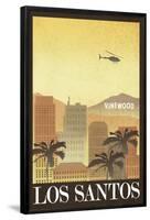 Los Santos Retro Travel Poster-null-Framed Poster