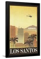 Los Santos Retro Travel Poster-null-Framed Poster