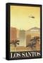 Los Santos Retro Travel Poster-null-Framed Stretched Canvas