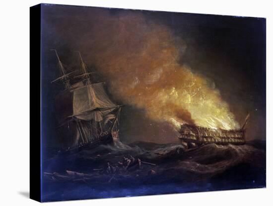 Loss of an Indiaman Ship, the 'Kent', on March 1, 1825, End of the Fire, in the Bay of Biscay-Thomas Luny-Stretched Canvas