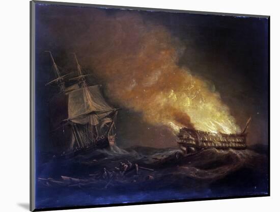 Loss of an Indiaman Ship, the 'Kent', on March 1, 1825, End of the Fire, in the Bay of Biscay-Thomas Luny-Mounted Giclee Print