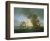 Loss of an Indiaman Ship, the 'Kent', on March 1, 1825, the Start of the Fire, in the Bay of Biscay-Thomas Luny-Framed Premium Giclee Print