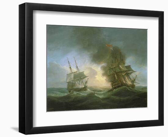 Loss of an Indiaman Ship, the 'Kent', on March 1, 1825, the Start of the Fire, in the Bay of Biscay-Thomas Luny-Framed Premium Giclee Print