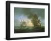 Loss of an Indiaman Ship, the 'Kent', on March 1, 1825, the Start of the Fire, in the Bay of Biscay-Thomas Luny-Framed Premium Giclee Print