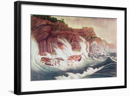 Loss of the Packet Ship Albion, Engraved by C. Tiebout-Thomas Birch-Framed Giclee Print