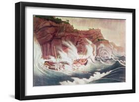 Loss of the Packet Ship Albion, Engraved by C. Tiebout-Thomas Birch-Framed Premium Giclee Print