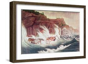 Loss of the Packet Ship Albion, Engraved by C. Tiebout-Thomas Birch-Framed Giclee Print