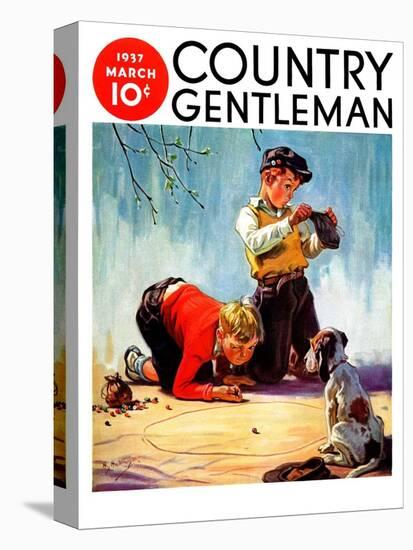 "Lost All His Marbles," Country Gentleman Cover, March 1, 1937-Henry Hintermeister-Stretched Canvas