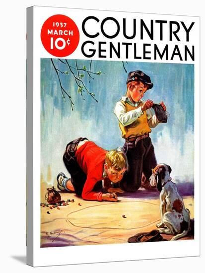 "Lost All His Marbles," Country Gentleman Cover, March 1, 1937-Henry Hintermeister-Stretched Canvas