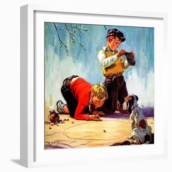 "Lost All His Marbles,"March 1, 1937-Henry Hintermeister-Framed Giclee Print