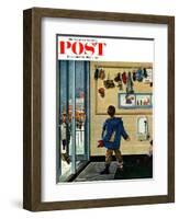 "Lost His Mitten" Saturday Evening Post Cover, December 14, 1957-Ben Kimberly Prins-Framed Giclee Print