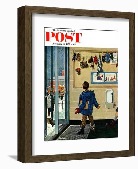 "Lost His Mitten" Saturday Evening Post Cover, December 14, 1957-Ben Kimberly Prins-Framed Giclee Print