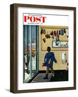 "Lost His Mitten" Saturday Evening Post Cover, December 14, 1957-Ben Kimberly Prins-Framed Premium Giclee Print