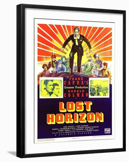 Lost Horizon, Top Center: Ronald Colman, 1937-null-Framed Photo