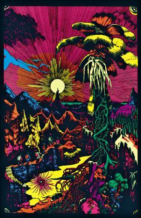 洋書 Ultraviolet Classic Blacklight Posters Vintage 90's UV Blacklight Poster for Cool Hippie Trippy