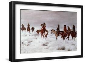 Lost in a Snow Storm - We Are Friends, 1888-Charles Marion Russell-Framed Giclee Print