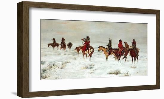 Lost In A Snowstorm, We Are Friends-Charles Marion Russell-Framed Art Print