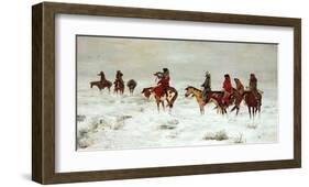 Lost In A Snowstorm, We Are Friends-Charles Marion Russell-Framed Art Print