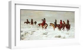 Lost In A Snowstorm, We Are Friends-Charles Marion Russell-Framed Art Print