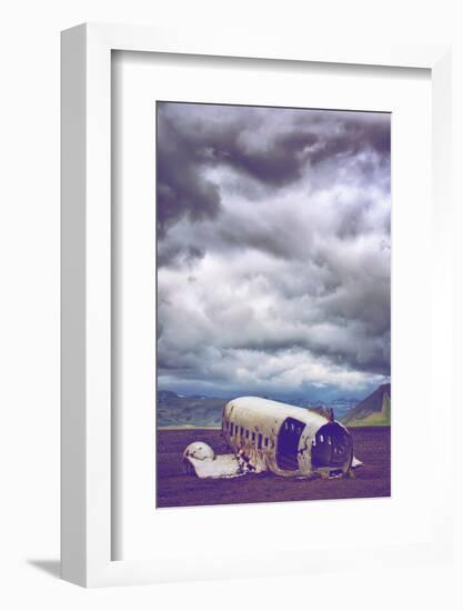 Lost in Iceland, 1970s DC10 Airplane on Southern Iceland Beach-Vincent James-Framed Photographic Print