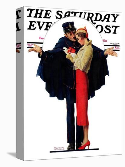 "Lost in Paris" or "Boulevard Haussmann" Saturday Evening Post Cover, January 30,1932-Norman Rockwell-Stretched Canvas