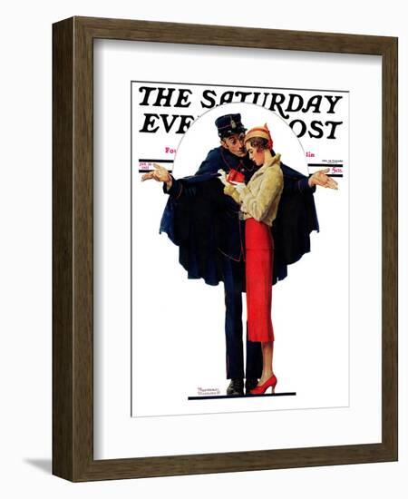 "Lost in Paris" or "Boulevard Haussmann" Saturday Evening Post Cover, January 30,1932-Norman Rockwell-Framed Giclee Print