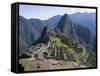 Lost Inca City of Machu Picchu, Intipunku, Peru-Diane Johnson-Framed Stretched Canvas