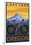 Lost Lake, Oregon - Mountain Bike Scene-Lantern Press-Framed Art Print