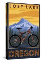 Lost Lake, Oregon - Mountain Bike Scene-Lantern Press-Stretched Canvas