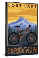 Lost Lake, Oregon - Mountain Bike Scene-Lantern Press-Stretched Canvas