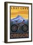 Lost Lake, Oregon - Mountain Bike Scene-Lantern Press-Framed Art Print