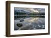 Lost Lake, so still it gives a perfect reflection of the sunset, ski hill and surrounding forest, W-Paul Porter-Framed Photographic Print