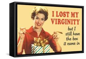 Lost My Virginity But Still Have Box It Came In Funny Poster-Ephemera-Framed Stretched Canvas