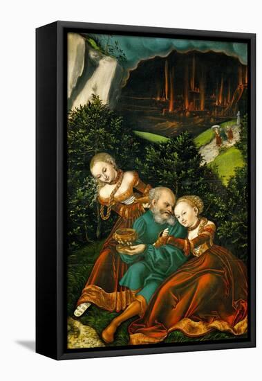 Lot and His Daughters, 1528-Lucas Cranach the Elder-Framed Stretched Canvas
