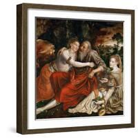 Lot and His Daughters, 1563 (Oil on Wood)-Jan Massys-Framed Giclee Print