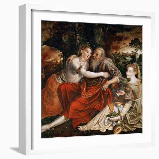 Lot and His Daughters, 1563 (Oil on Wood)-Jan Massys-Framed Giclee Print
