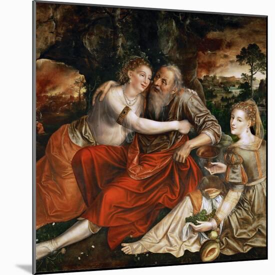 Lot and His Daughters, 1563 (Oil on Wood)-Jan Massys-Mounted Giclee Print