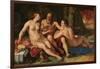 Lot and His Daughters, 1616 (Oil on Canvas)-Hendrik Goltzius-Framed Giclee Print