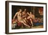 Lot and His Daughters, 1616 (Oil on Canvas)-Hendrik Goltzius-Framed Giclee Print