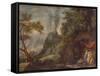 Lot and His Daughters, 1720S-Franz Anton Hartmann-Framed Stretched Canvas