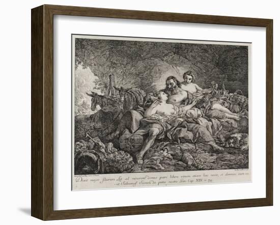 Lot and His Daughters, 1748-Joseph-marie Vien The Elder-Framed Giclee Print