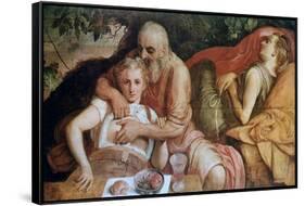 Lot and His Daughters, C1550-Frans Floris-Framed Stretched Canvas