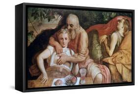 Lot and His Daughters, C1550-Frans Floris-Framed Stretched Canvas