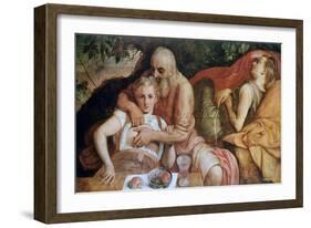 Lot and His Daughters, C1550-Frans Floris-Framed Giclee Print