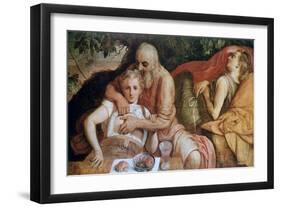 Lot and His Daughters, C1550-Frans Floris-Framed Giclee Print