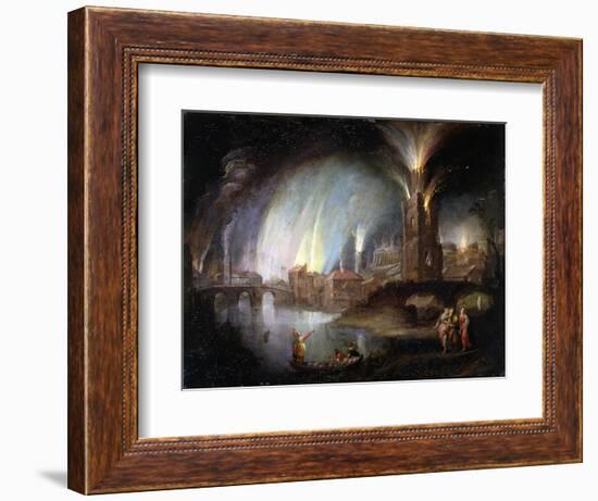 Lot and His Daughters Fleeing Sodom-Pieter Schoubroeck-Framed Art Print