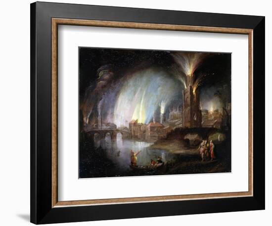 Lot and His Daughters Fleeing Sodom-Pieter Schoubroeck-Framed Art Print