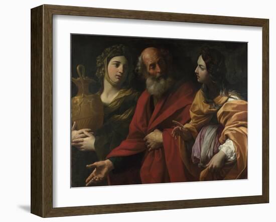 Lot and His Daughters Leaving Sodom, C. 1615-Guido Reni-Framed Giclee Print