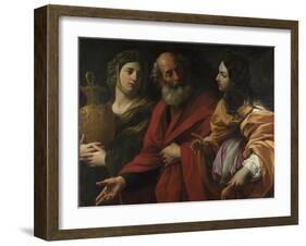 Lot and His Daughters Leaving Sodom, C. 1615-Guido Reni-Framed Giclee Print